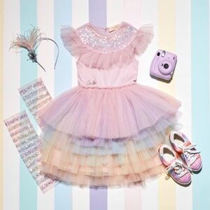 Tutu Du Monde Pastel Rainbow Tulle Dress